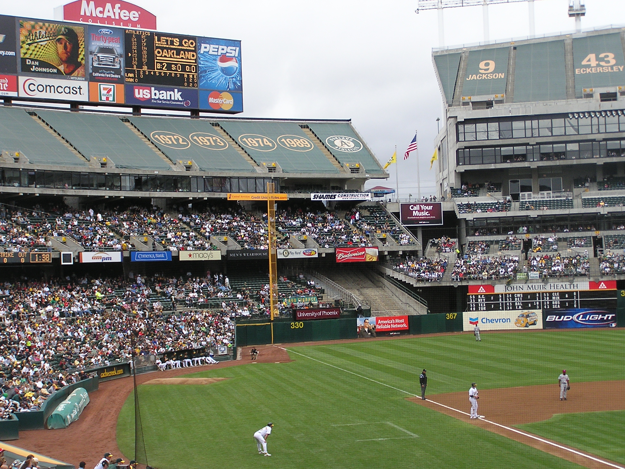 A corner of the Scoreboard, Oakland- McAfee